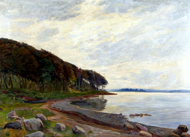 Maleri med udsigt over Bramsnæs Bugt.